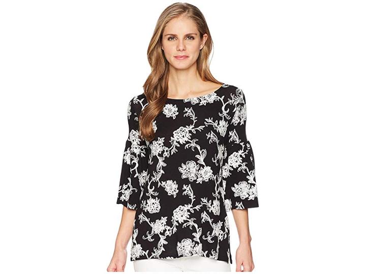 Karen Kane Embroidered Knit Top (black) Women's Clothing