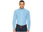 Wrangler George Strait Long Sleeve Plaid (blue) Men's Clothing