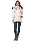 Jessica Simpson Anorak Quilted Bonded W/ Hood And Faux Fur (silver) Women's Coat