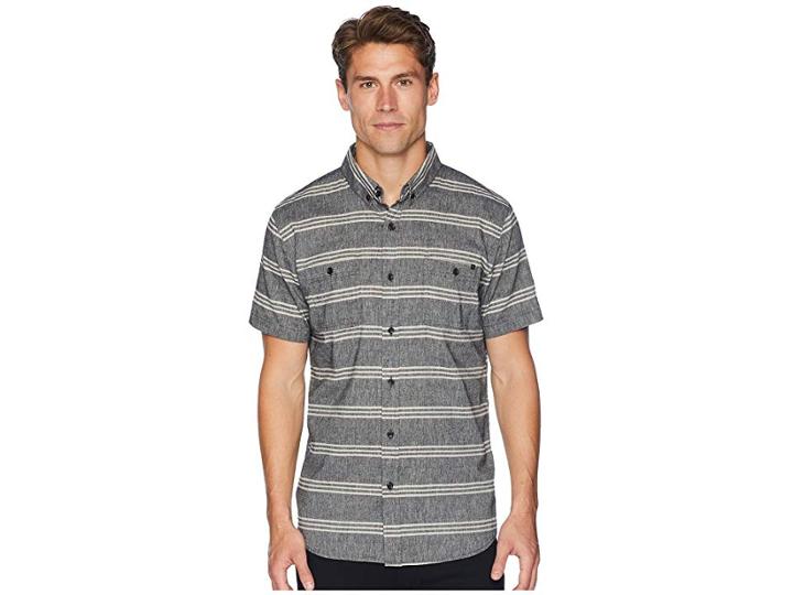 Rip Curl Clubber Short Sleeve Shirt (black) Men's Clothing