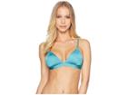 The Bikini Lab Solid Banded Triangle Bikini Top (teal) Women's Swimwear