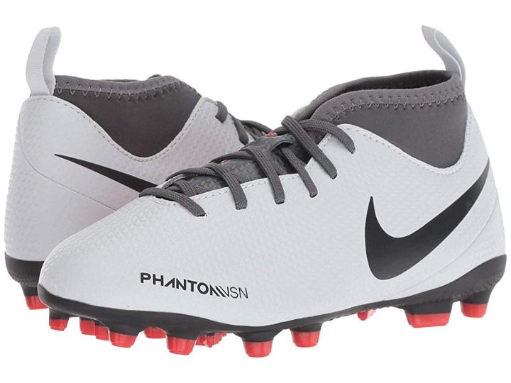 Nike Kids Jr. Phantom Vision Club Df Mg Soccer (toddler/little Kid/big Kid) (wolf Grey/black/light Crimson) Kids Shoes