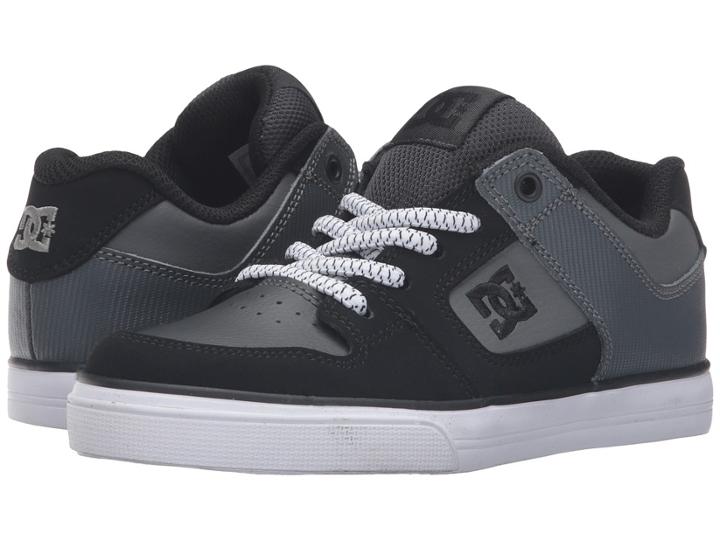 Dc Kids Pure Elastic (little Kid) (grey/black/grey) Boys Shoes