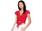 Flynn Skye That's A Wrap Crop Flutter Top (cherry Dots) Women's Clothing