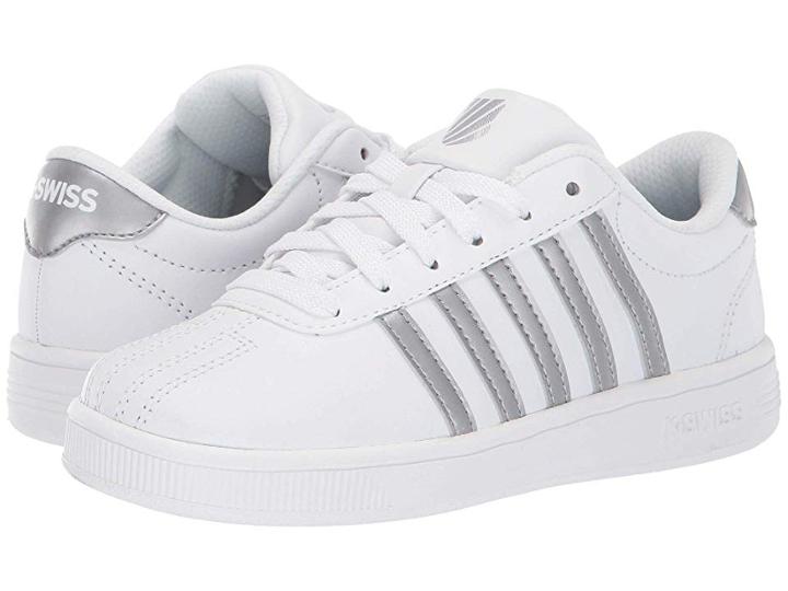 K-swiss Classic Pro (little Kid) (white/silver) Shoes