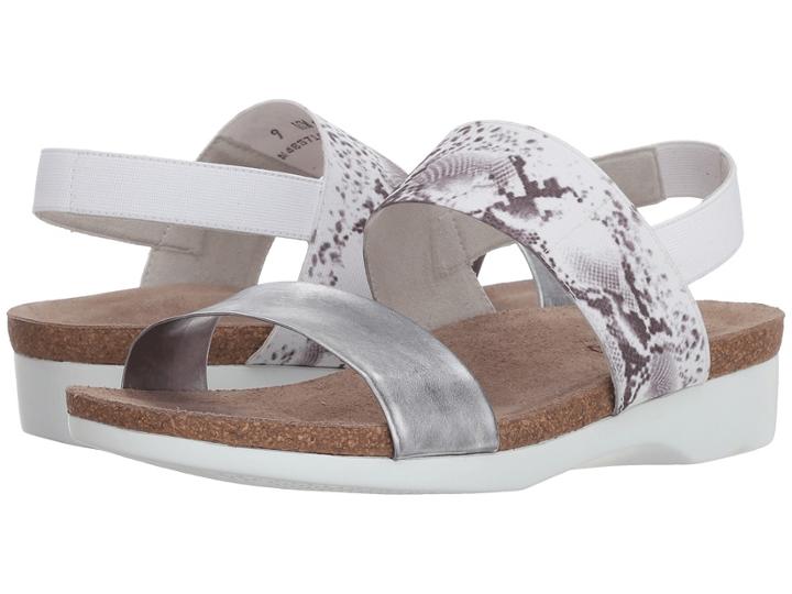 Munro Pisces (silver Leather/white Snake Gore) Women's Sandals
