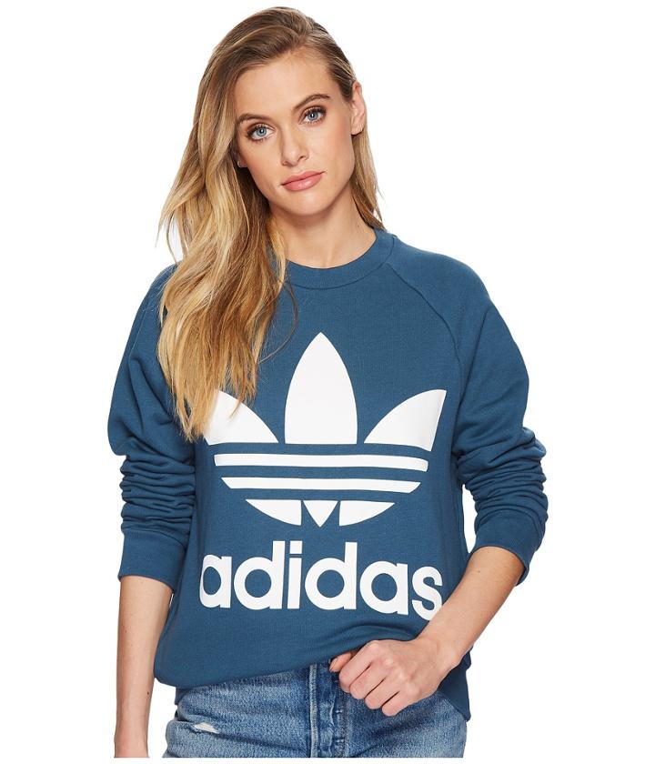 Adidas Originals Oversized Sweater (dark Steel) Women's Sweater