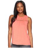 Lucky Brand Embroidered Tank Top (spiced Coral) Women's Sleeveless