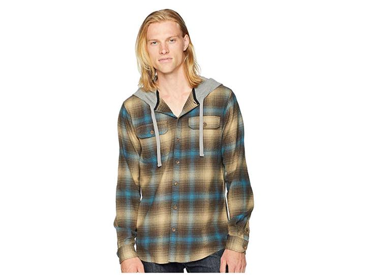 O'neill Cultivate Hooded Woven Top (khaki) Men's Clothing