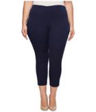 Lauren Ralph Lauren Plus Size Stretch Twill Skinny Crop Pants (navy) Women's Casual Pants
