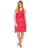 Johnny Was Tiered Eyelet Tank Dress W/ Slip (pomegranate) Women's Dress