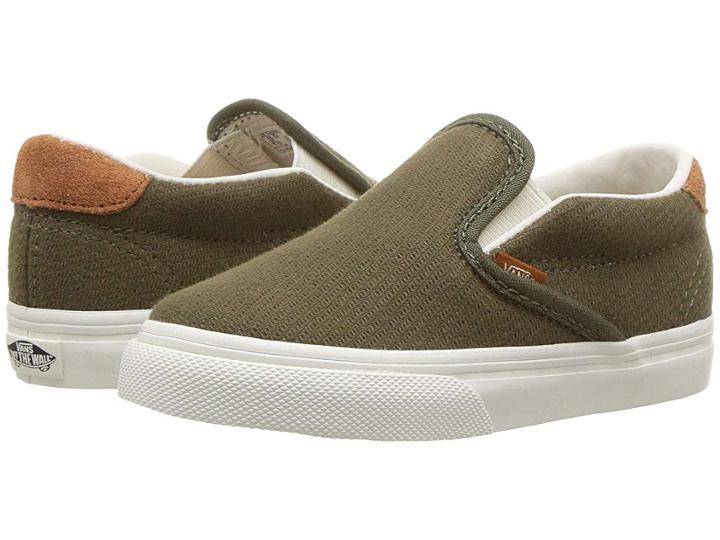 Vans Kids Slip-on 59 (infant/toddler) ((flannel) Dusty Olive) Boys Shoes