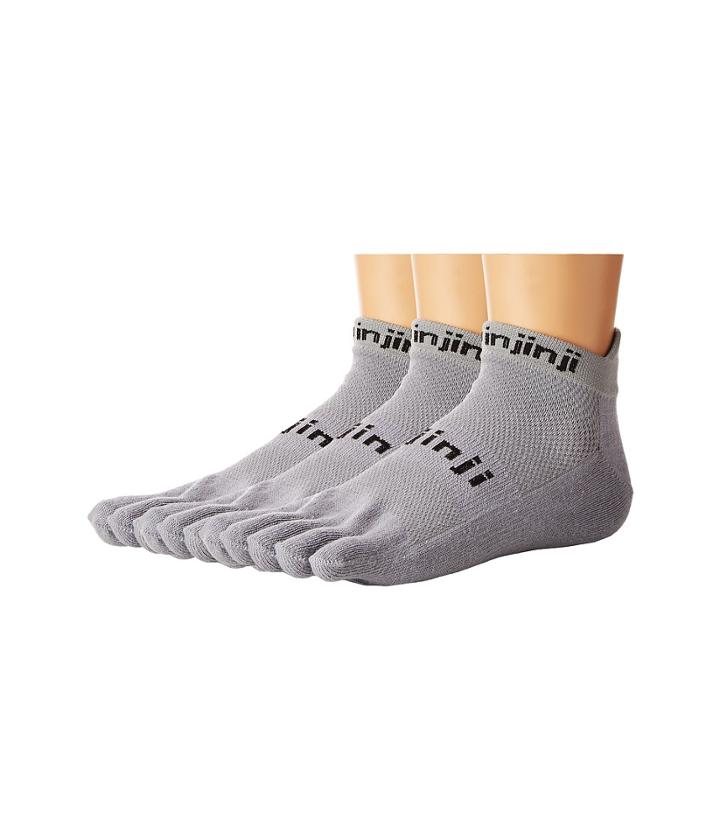 Injinji Run Original Weight No-show Coolmax 3 Pair Pack (gray) No Show Socks Shoes