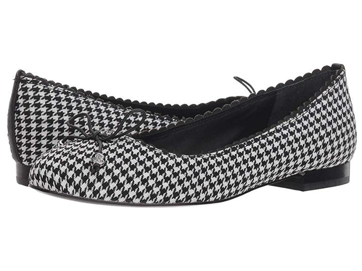 Lauren Ralph Lauren Glennie Ii (black/white/black/houndstooth/super Soft Leather) Women's  Shoes