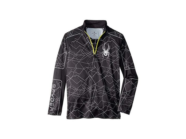 Spyder Kids Limitless Challenger Zip T-neck (big Kids) (black/black/acid) Boy's Long Sleeve Pullover