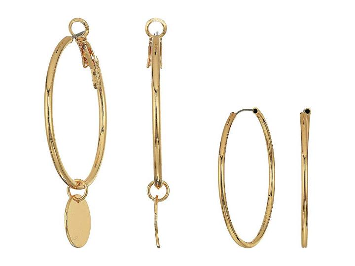 Steve Madden 3 On Hoop Circle In Out Earrings (gold) Earring