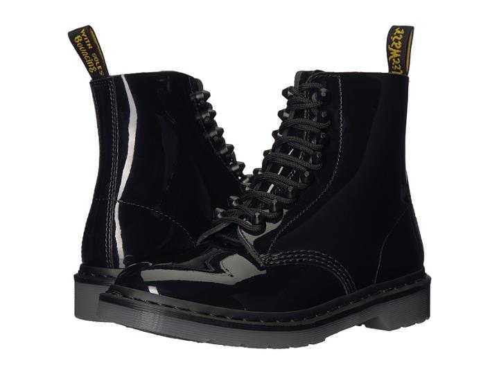 Dr. Martens Pascal Stud 8-eye Boot (black Patent Lamper) Women's Boots