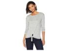 Bb Dakota Weslan Tie Front Knit Top (heather Grey) Women's Clothing