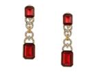 Lauren Ralph Lauren Clip Stone Linear Earrings (red) Earring