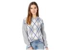 Cupcakes And Cashmere Indy Argyle Sweater (heather Grey) Women's Sweater