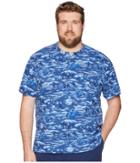 Polo Ralph Lauren Big Tall Featherweight Mesh Henley (indigo Mini Island Hawaiian) Men's Clothing