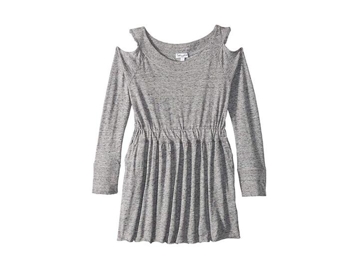 Splendid Littles Cold Shoulder Dress (little Kids) (marled Grey) Girl's Dress