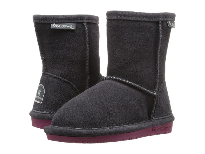 Bearpaw Kids Emma Zipper (toddler/little Kid) (charcoal/pomberry) Girls Shoes