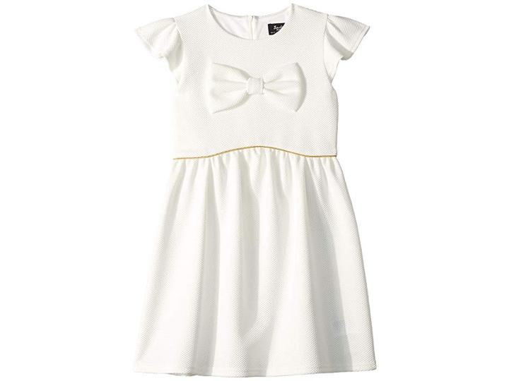Bardot Junior Waffle Bow Dress (big Kids) (gardenia) Girl's Dress