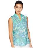 Adidas Golf Printed Sleeveless Polo (hi-res Blue) Women's Sleeveless