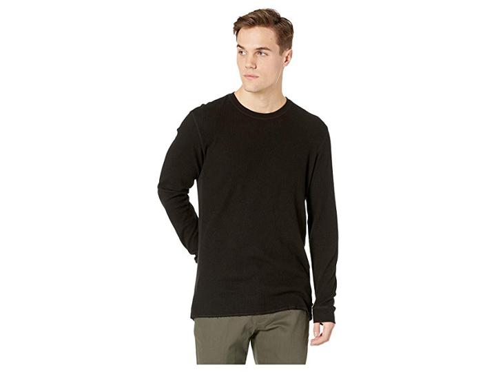 Ag Adriano Goldschmied Kipp Long Sleeve Thermal Crew (true Black) Men's Clothing