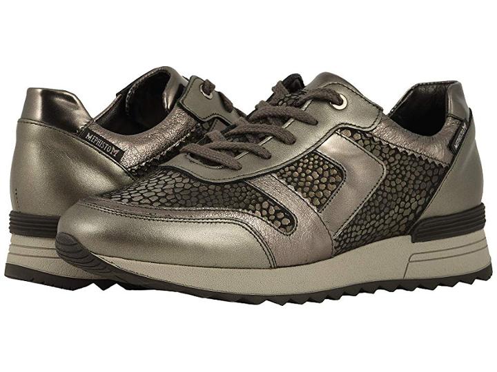 Mephisto Trecy (dark Grey Pearl Calfskin/bronze Volcano/grey Borneo/dark Grey Ma) Women's Lace Up Casual Shoes