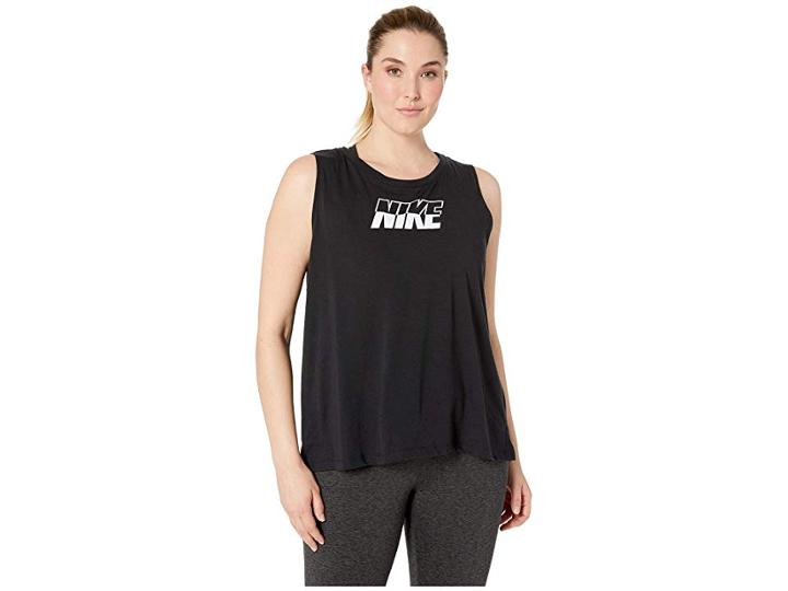 Nike Training Sport Distort Tank (sizes 1x-3x) (black/white) Women's Sleeveless