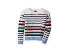 Tommy Hilfiger Kids Variegated Stripe Sweater (big Kids) (white) Girl's Sweater