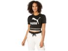 Puma Revolt Cropped Tee (cotton Black) Women's T Shirt