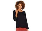 Bobeau Solid Long Sleeve W/ Balloon Sleeves (black) Women's Clothing