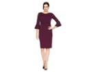 Taylor Solid Bell Sleeve Sheath Dress (burgundy) Women's Dress