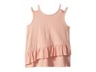 Ag Adriano Goldschmied Kids Pigment Dyed Jersey Ruffle Tank Top (big Kids) (faded Rose) Girl's Clothing
