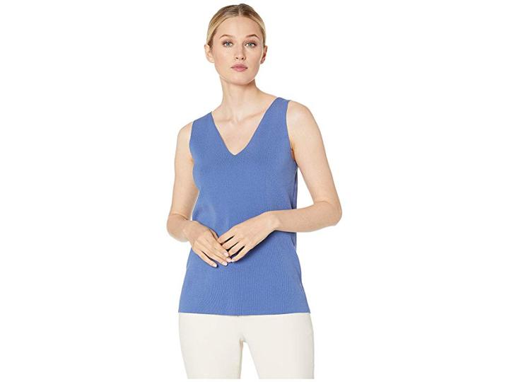 Anne Klein Double V-neck Tank Top (rainshadow) Women's Sleeveless