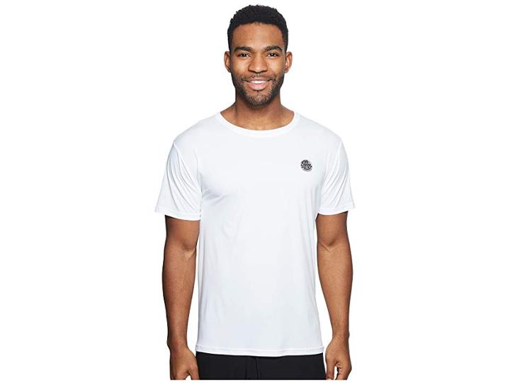 Rip Curl Search Surflite Short Sleeve Uv Tee (white) Men's Swimwear