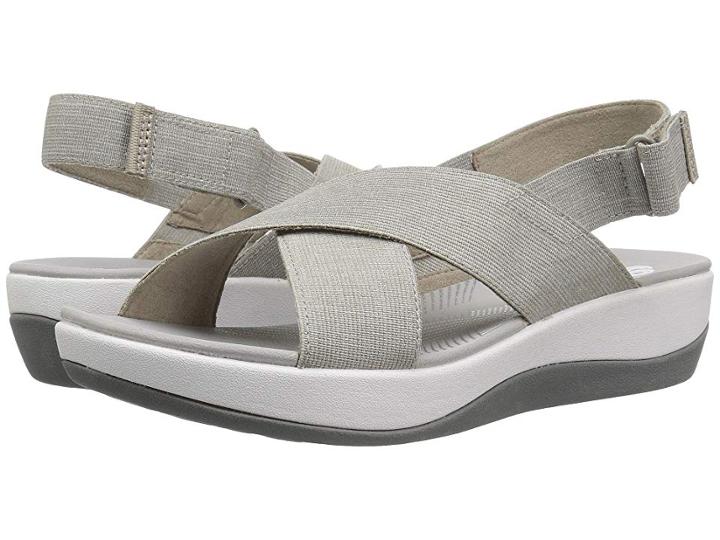 Clarks Arla Kaydin (sand/white Heathered Elastic) Women's Shoes