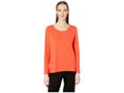 Eileen Fisher Wide Neck Top (hot Red) Women's Clothing