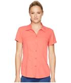 White Sierra Gobi Desert Short Sleeve Shirt (watermelon) Women's Short Sleeve Pullover