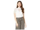 Bebe Lace Turtleneck Tee (bright White) Women's Clothing