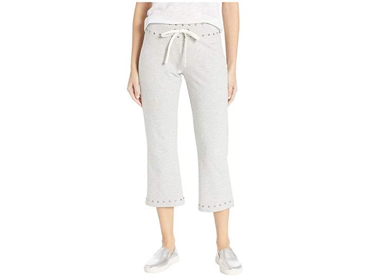 Bebe Studded Flare Capris Pants (heather Grey) Women's Casual Pants