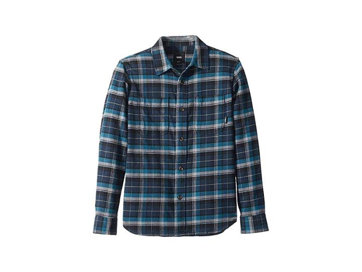 Vans Kids Banfield Ii Woven Flannel (big Kids) (dress Blues/corsair) Boy's Clothing