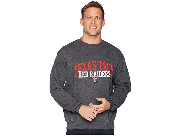 Champion College Texas Tech Red Raiders Eco(r) Powerblend(r) Crew (granite Heather) Boy's Long Sleeve Pullover