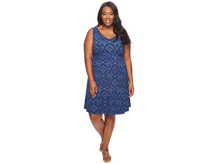Extra Fresh By Fresh Produce Plus Size Tile Play Olivia Dress (moonlight Blue) Women's Dress
