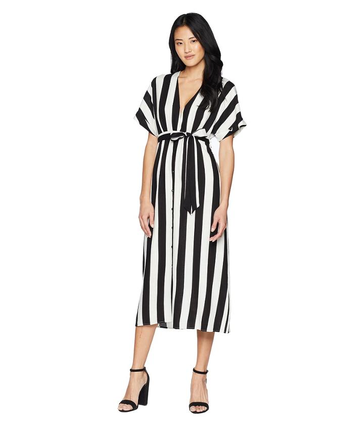 Bardot Adley Buttoned Dress (black/white) Women's Dress