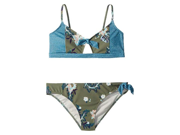 Roxy Kids Surf The Desert Athletic Swim Set (big Kids) (olive Arizona Rising) Girl's Swimwear Sets