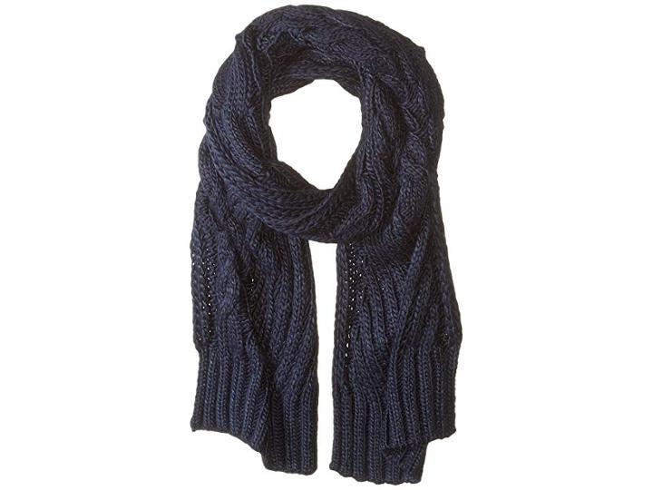 Lauren Ralph Lauren Engineered Cable Scarf (navy) Scarves